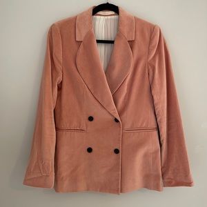 Creatures of comfort pink velvet blazer